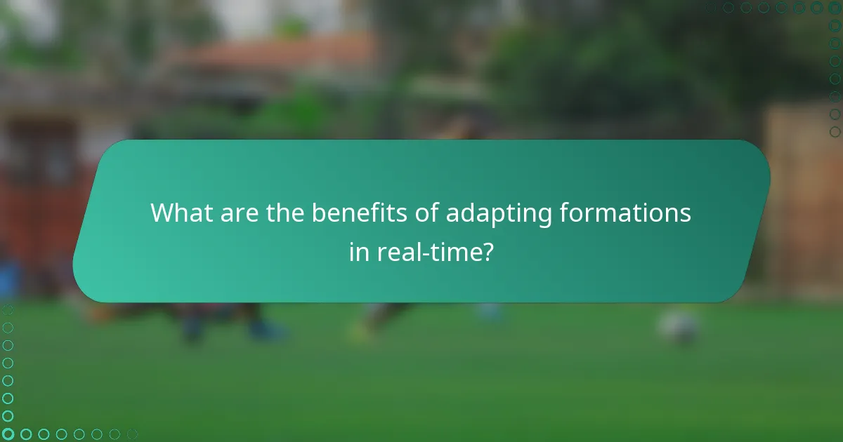 What are the benefits of adapting formations in real-time?