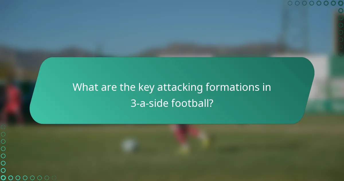 What are the key attacking formations in 3-a-side football?