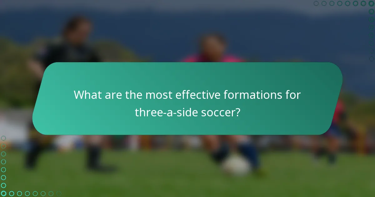 What are the most effective formations for three-a-side soccer?